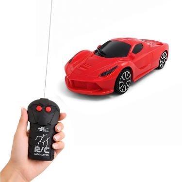 Imagem de Carrinho de Controle Remoto Infantil Mini Ferrari Escala 1:24 Vermelho com Frente e Ré Draik