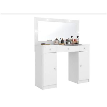 Imagem de Penteadeira Carisma 3 Gavetas com Espelho Iluminado com Leds Branco Demóbile