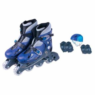 Imagem de Patins Inline - Kit de Proteção - Ajustável - 30 a 33 - Azul - Fenix -