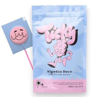 Imagem de Ticky Pirulito Zero Açúcar Sabor Algodão Doce, 4 Pirulitos
