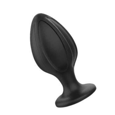 Imagem de Mini Plug Anal Preto Em Silicone Ponta Formato de Fendas 6x3 Cm - Meam