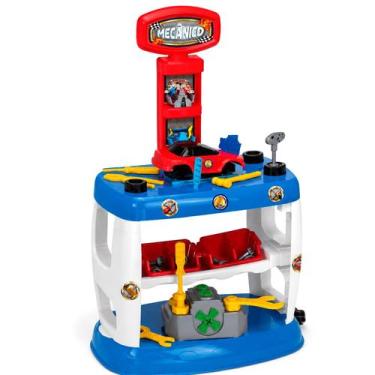 Imagem de Bancada De Mecânico Com Kit De Ferramentas Infantil Oficina 38 Peças -