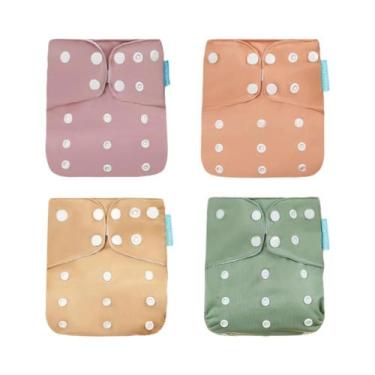 Imagem de Conjunto De Fraldas De Pano Ajustáveis E Reutilizáveis Para Bebês Recé