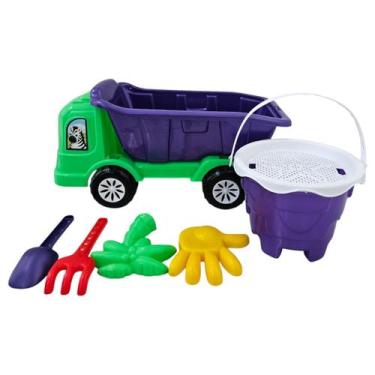 Imagem de Kit Praia Infantil Caçamba E Balde Brinquedo De Areia - Rei Do Balde, 