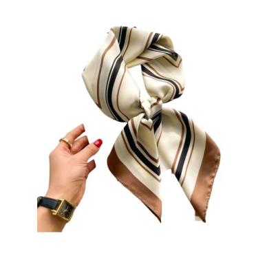 Imagem de Lenço Quadrado De Seda Luxuoso Feminino Para Verão, Hijab, Lenço De Pe