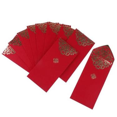 Imagem de Envelopes Vermelhos Chineses, 10 Peças, Estampagem Dourada, 2023, Ano 