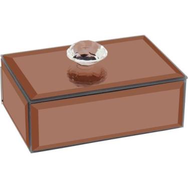 Imagem de Porta-Joias Home&Co 3x6cm MDF Bronze Enfeite Decorativo para Sala Quar