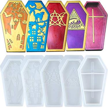 Imagem de Moldes de silicone de resina epóxi com tampas para Halloween, bandeja de armazenamento de joias 12,7 cm (5")