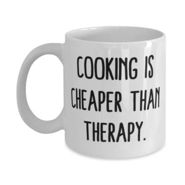 Imagem de Caneca de cozinha bonita de 325 ml 425 g, cozinhar é mais do que terapia, presente para amigos, belos presentes de
