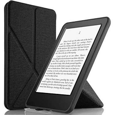Imagem de Capa Kindle Paperwhite 11a Geração WB Origami Auto Hibernação Silicone Flexível e Fecho Magnético Tecido Preto (Não Compatível com Kindle 11ª Geração ou Paperwhite 11ª Geração)