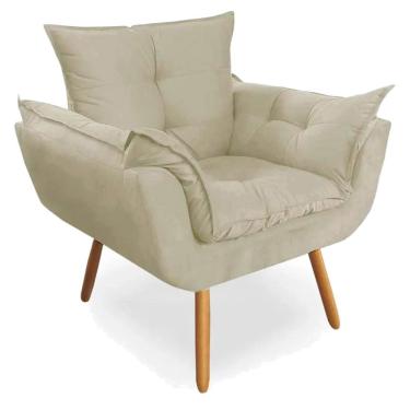 Imagem de Poltrona Decorativa Opala Deluxe Suede Bege