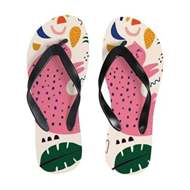 Imagem de Chinelo feminino fofo primavera flor gato. Sandálias de praia finas para homens sandálias de verão estilo chinelos de viagem, Multicor, 8-9 Narrow Women/6.5-7 Narrow Men