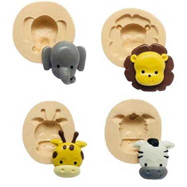 Imagem de Kit 5 Molde De Silicone Safari Fazendinha RB190