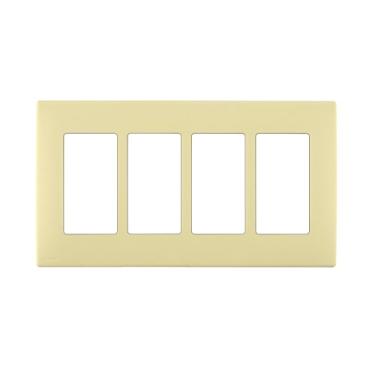 Imagem de Leviton REWP4-CS Renu Four-Gang Placa de parede de encaixe sem parafuso, seda milho
