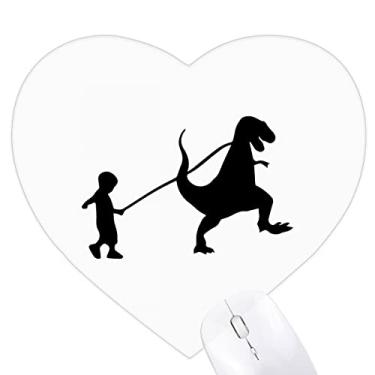 Imagem de Mousepad infantil de corda com movimento de dinossauro, coração, tapete de borracha, para jogos, escritório