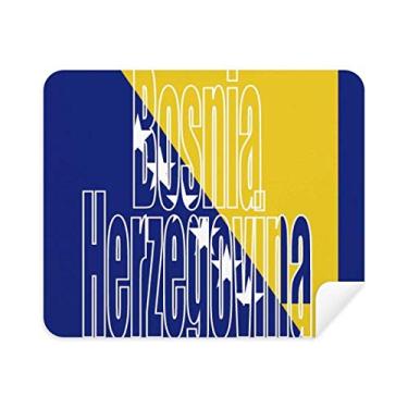 Imagem de Pano de limpeza de tela de telefone com nome da bandeira da Bósnia Herzegovina 2 peças tecido de camurça