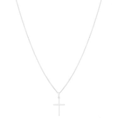 Imagem de Cordão Corrente Masculina 70cm Pingente Crucifixo Prata 925