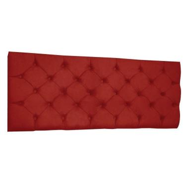 Imagem de Cabeceira Painel Capitonê King 1,95m Jade Suede - Pallazio Cor Vermelho