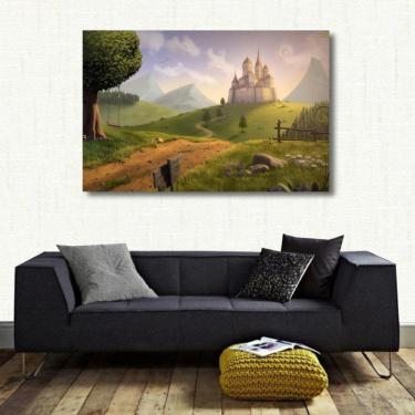 Imagem de Quadro Paisagem Castelo Encantado com Tela em Tecido