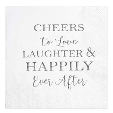 Imagem de Crisky Guardanapos de prata descartáveis para chá de panela, guardanapos de sobremesa para chá de casamento, decorações de festa de noivado, 100 peças, 3 camadas