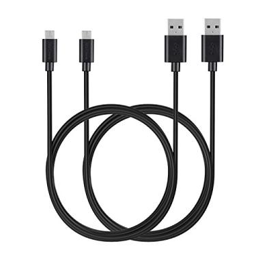 Imagem de MaGeek (pacote com 2) (6 pés) cabo micro USB extra longo de alta velocidade de carregamento USB e cabo de sincronização para Samsung, Nexus, LG, Motorola, smartphones Android e mais (preto)