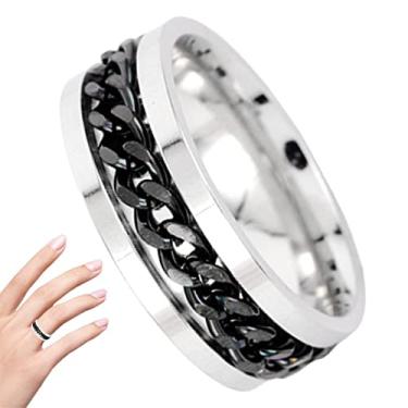 Imagem de AnsiedaAnel Homens,Vikanda termogênico Moissanite Spinner Anel Para Mulheres | inquietação aço inoxidável ansiedapara homens Xiaofeigun