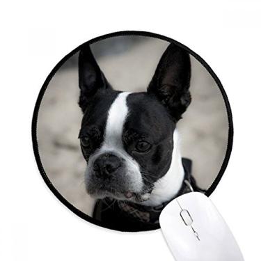 Imagem de DIYthinker Bulldog Pet Animal Imagem Escura Mouse Pad Desktop Office Tapete Redondo para Computador