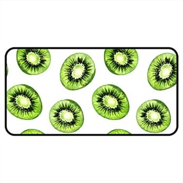 Imagem de Tapetes de cozinha verde kiwi fruta área de cozinha tapetes e tapetes antiderrapante tapete de cozinha tapetes de porta de entrada laváveis para chão de cozinha casa escritório pia lavanderia interior exterior 101,6 x 50,8 cm