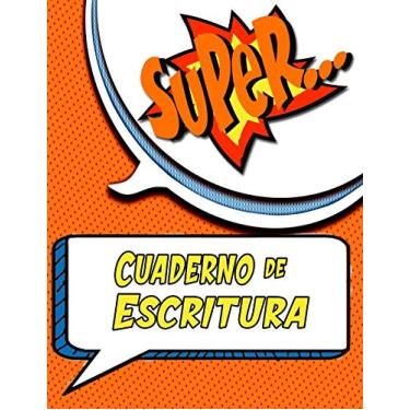 Imagem de Cuaderno de Escritura: Libreta de Doble Raya Portada Comics Anaranjada