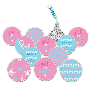 Imagem de Andaz Press Coleção Floral de Rosas para Bebês e Chá de Bebê, Ultimate Gender Reveal, Pink and Baby Blue