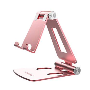 Imagem de Suporte para Telefone Celular, licheers Suporte para Smartphone Portátil Multi-Angulo para Mesa Compatível com Nintendo Switch, Phone 11 Pro Xs Max Xr X 8 7 6 6s Plus e Dispositivos de 4-7 Polegadas (Ouro Rosa)