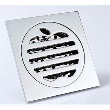 Imagem de Drenagem de piso, banheiro antigo quadrado de latão arte vintage piso esculpido Tampa do ralo do chuveiro Ralo de resíduos do banheiro Accessor do chuveiro Ralo