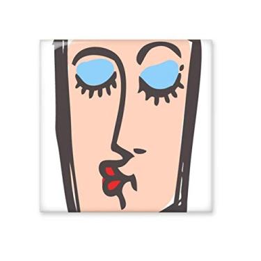 Imagem de Beijo abstrato rosto esboço emoticons azulejo cerâmico brilhante decalque vitrificado tijolo adorno pedra