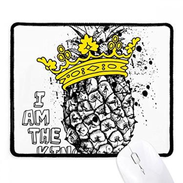 Imagem de Tapete de borracha para jogos com borda costurada para desenho em linha de abacaxi