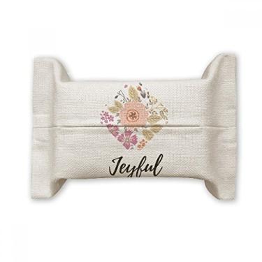 Imagem de Dahlia Flower Plant Paint Suporte de capa de papel para lenços faciais Saco de linho de algodão