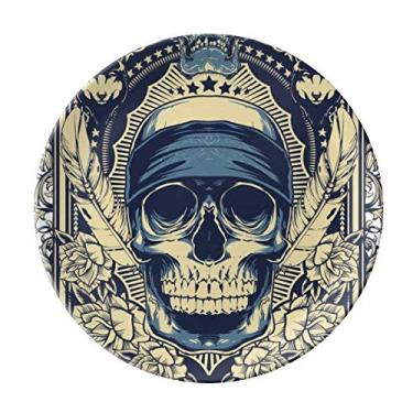 Imagem de Life Taken Placa de esqueleto indiano decorativa de porcelana Salver Prato de jantar