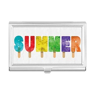 Imagem de Porta-cartões de visita em inglês de verão, picolé, sorvete, porta-cartões