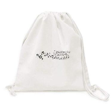 Imagem de Mochila Blue Flappg Music 5-le Staff bolsa de lona com cordão para compras viagem