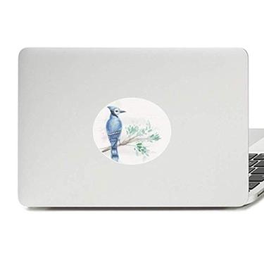 Imagem de Adesivo de vinil de papagaio azul folha de galho, adesivo para notebook