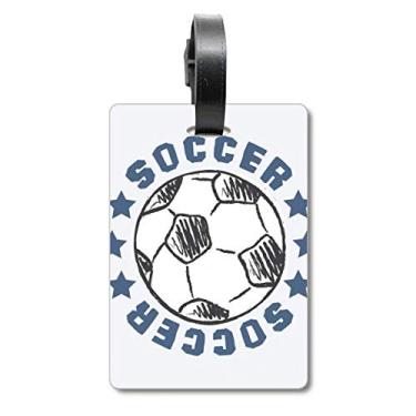 Imagem de Saco de mala de futebol esportivo com etiqueta para cartão de bagagem
