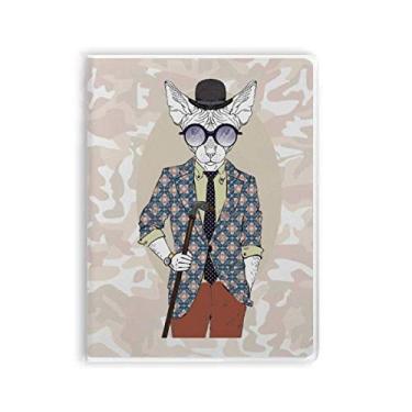 Imagem de Caderno de ilustração de cachorro adorável em aquarela com capa de goma