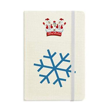 Imagem de Caderno de inverno com desenho de boneco de neve e flocos de neve, capa dura grossa