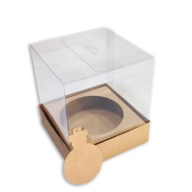 Imagem de Caixa para Panetone Natal, Kraft e Duplex, 100g, 250g, 500g, Embala Cristal (100g - 10x10x12, Kraft)