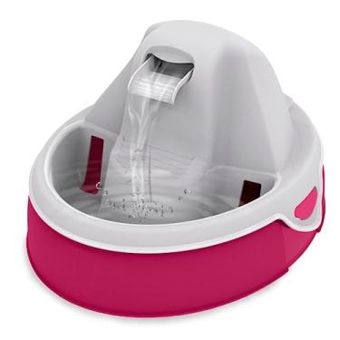 Imagem de AMICUS - Fonte de Água AQUA FLOW para Pets - Fontes de Água para Gatos e Cães, Bebedouro para Animais de Estimação, Sistema de Drenagem Anti-Pelos, Bivolt - Capacidade Máxima 3,5L - Rosa & Cinza