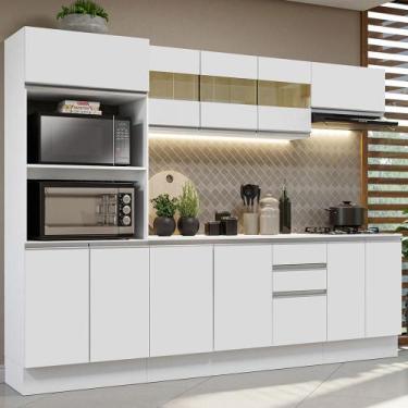 Imagem de Cozinha Completa 100% Mdf Madesa Smart 250 Cm Modulada Com Balcão E Ta