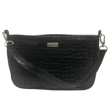 Imagem de Bolsa Baguete Croco Preto