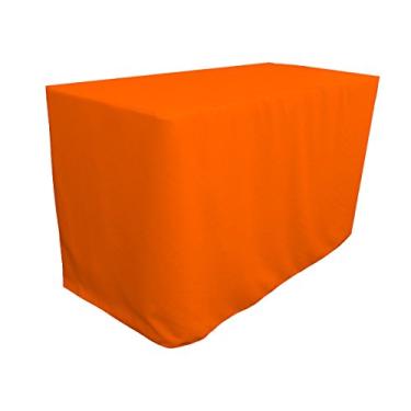 Imagem de LA Linen Toalha de mesa de popelina de poliéster 122 cm C x 61 cm L x 76 cm A, laranja