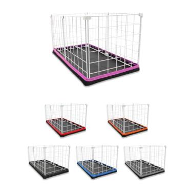 Imagem de Cercado Aramado Pet Porquinho da Índia 30x60 com Bandeja Higiênica Tapete Impermeável Fácil de Limpar Cercadinho Proteção Pequenos Pets