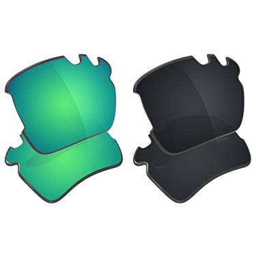 Imagem de Galvanic Lentes de substituição para óculos de sol Oakley Flak 2.0 XL ventilados OO9188 - Jade + preto polarizado - Pacote combo