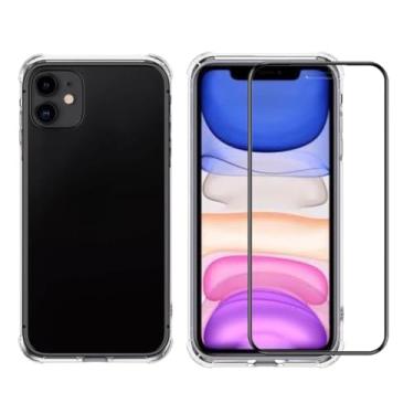 Imagem de Kit Capa Capinha Anti Impacto e Película Cerâmica Compatível iPhone 11 12 13 Pro 14 (iPhone 11)